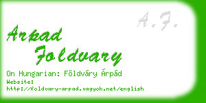 arpad foldvary business card